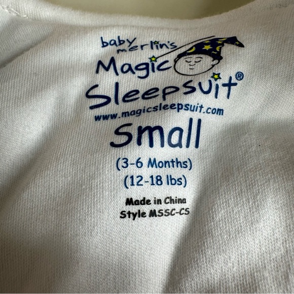 Baby Merlin’s Magic Sleepsuit. Size Small 3-6 Months. 12-18 Pounds. Pale yellow - Picture 7 of 7